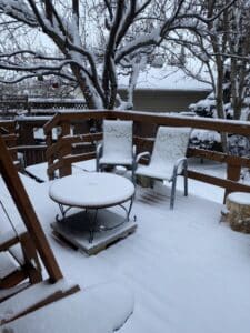 back deck in winter