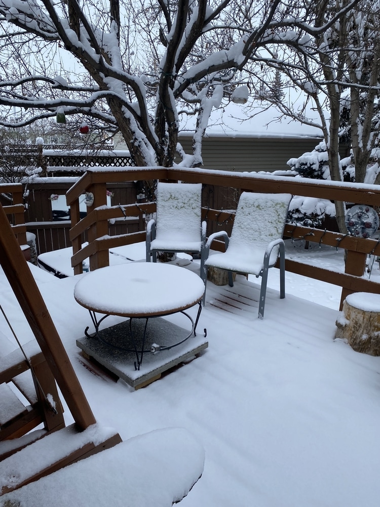 back deck in winter